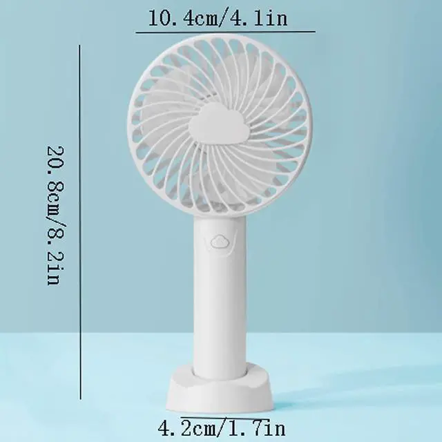 Alt view image 2 of 6 - Small 3 Speeds Mini Desk Fan,USB Handheld Fan,Portable USB Fan Quiet for Home,Office,Travel,Outdoor,Bedroom Fan,Small Fan Strong Airflow (Color : White, Size : 2600mAh)