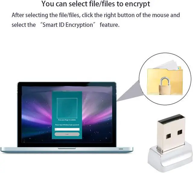 Alt view image 3 of 7 - USB Fingerprint Reader, Type?C Security Key Portable Password?free Login for Computer Laptop Desktop Password-Free and File Encryption