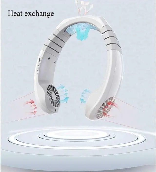 Alt view image 4 of 7 - Portable Neck Fan, 3600mAh Battery Operated Ultra Quiet Hands Free USB Fan, Adjustable High Flexibility Wearable Personal Fan for Home Office Outdoor Travel Low Noise Design (Color : Black)