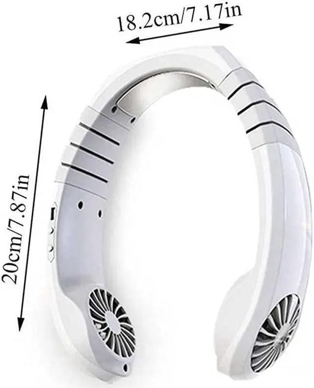 Alt view image 3 of 7 - Portable Neck Fan, 3600mAh Battery Operated Ultra Quiet Hands Free USB Fan, Adjustable High Flexibility Wearable Personal Fan for Home Office Outdoor Travel Low Noise Design (Color : Black)