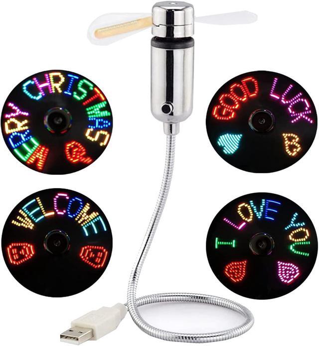 B2ocled LED Fan, New Creative Programmable USB-Powered Portable Fan, Mini Gooseneck DIY Message Fan for and computer-Colorful USB Gadgets - Newegg.com