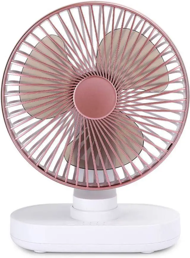 Main image of USB Desktop Fan Mini 4 Speed Small Rechargeable Home Office Desk Mute Table Shaking FansRose Gold Strong Circulation Optimize Airflow House to Has This Fan From Settings Help USB (Rose Gold)