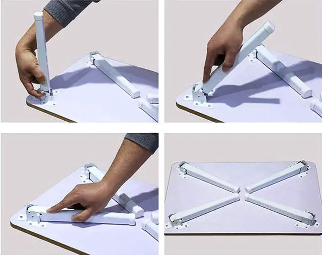 Alt view image 5 of 7 - Laptop Stand for Bed, Lap Desk, Foldable Portable Lap Bed Tray, 23.6 Inch Floor Table for Drawing, Reading and Writing, Oak
