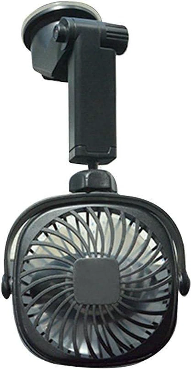 Main image of Freshwater USB Car Fan with Suction Cup, Rechargeable Wall Fan, Portable Electric Fan, 360 Degree Rotation, Black, Super Suction