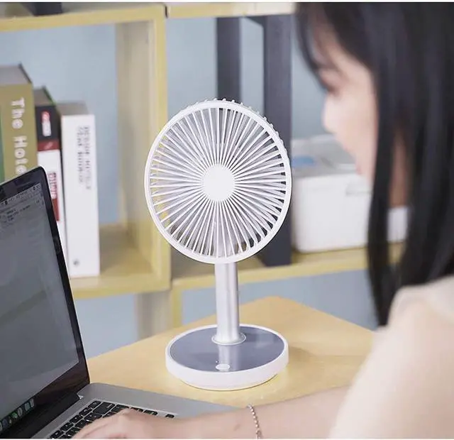 Alt view image 2 of 7 - Mini Clip on Desk Fan, USB Ventilator Draagbare Handheld Kleine Ventilator USB Fan 2000mAh Opladen Desktop Mini Portable Desktop Fan Desktop Outdoor Fan Voor Home Office,Gray