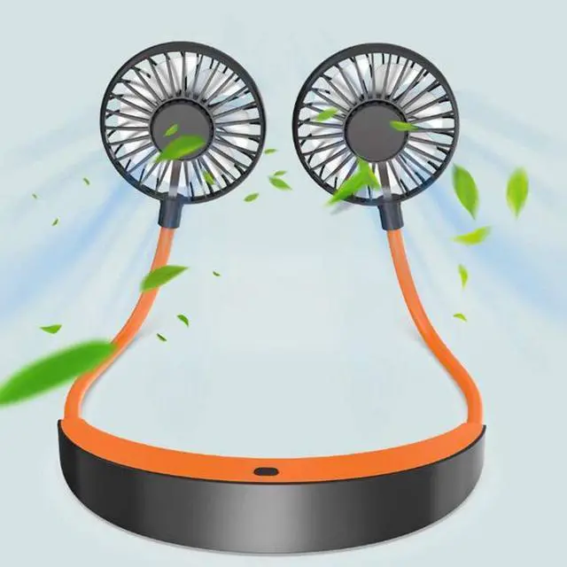 Alt view image 3 of 5 - Mini Portable Neck Fan Hands-Free USB Fan with 3 Speeds 360° Adjustable Personal Fan Wearable, Strong Wind, Rechargeable