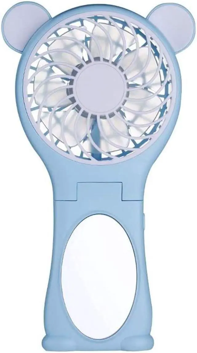 Main image of WLXP Hand Held Fan Desk Fan Portable USB Fan Mini Table Cooling Fans Folding Handheld Mini Fan Charging Model USB Portable Desktop Small Fan Mirror Silent Small Fan (Color : Blue)