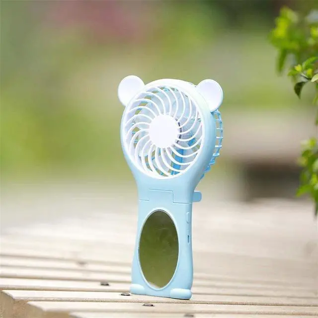 Alt view image 2 of 4 - WLXP Hand Held Fan Desk Fan Portable USB Fan Mini Table Cooling Fans Folding Handheld Mini Fan Charging Model USB Portable Desktop Small Fan Mirror Silent Small Fan (Color : Blue)