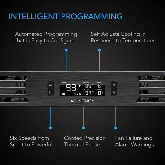 Alt view image 3 of 7 - AC Infinity CLOUDPLATE T1-N, Rack Mount Fan Panel 1U, Intake Airflow, for Cooling AV, Home Theater, Network 19 Racks