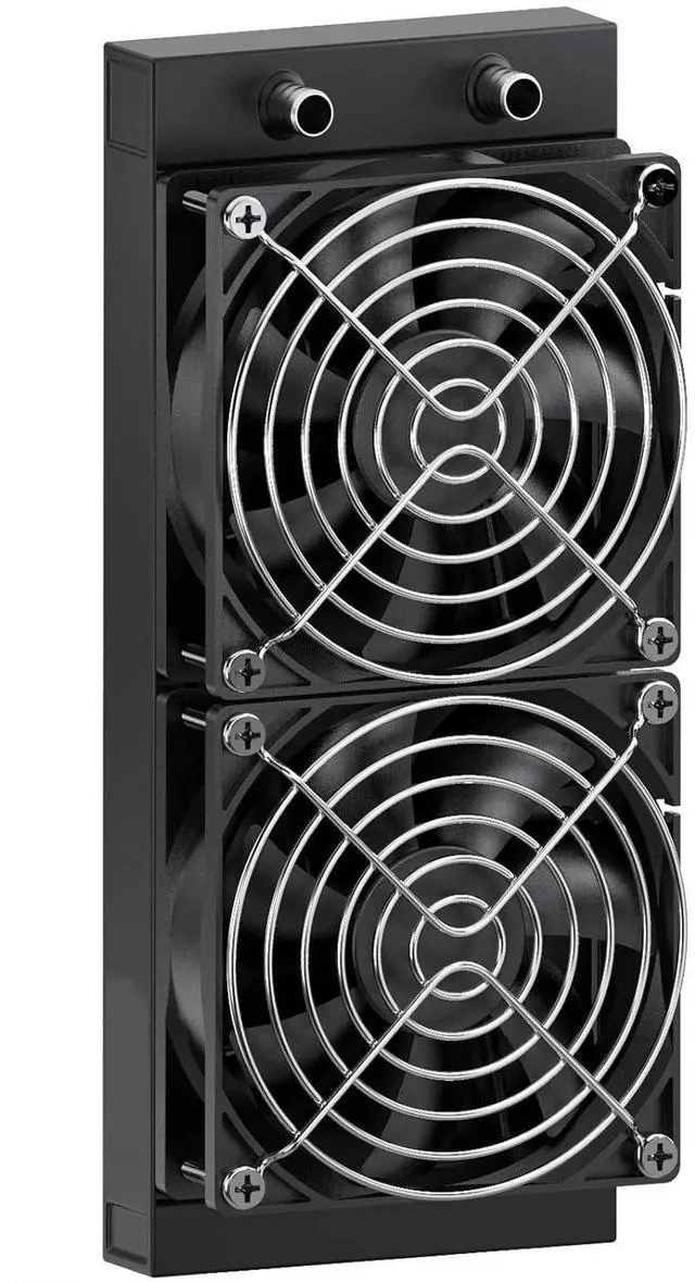 Main image of Clyxgs Water Cooling Radiator, 12 Pipe Aluminum Heat Exchanger Radiator with Fan for PC CPU Computer Water Cool System DC12V 240mm Black