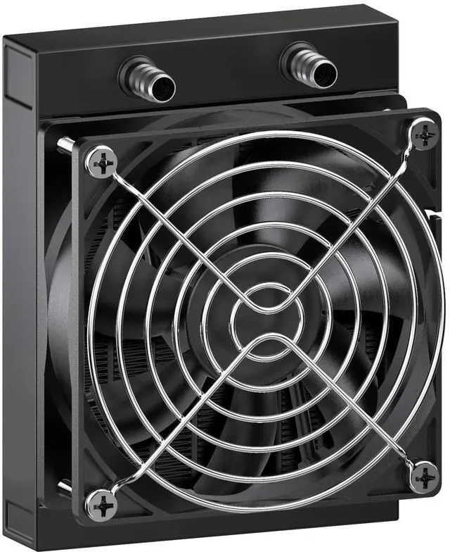 Main image of Clyxgs Water Cooling Radiator,12 Pipe Aluminum Heat Exchanger Radiator with Fan for PC CPU Computer Water Cool System DC12V 120mm Black