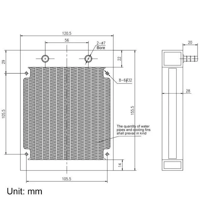Alt view image 3 of 5 - Clyxgs Water Cooling Radiator,12 Pipe Aluminum Heat Exchanger Radiator with Fan for PC CPU Computer Water Cool System DC12V 120mm Black