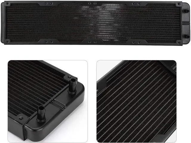 Alt view image 4 of 6 - Computer Water Cooling Radiator 18-Tubes Heat Exchanger Radiator, Metal Heat Exchanger for Professional Electronic Instruments, Black Metal Water Cooling