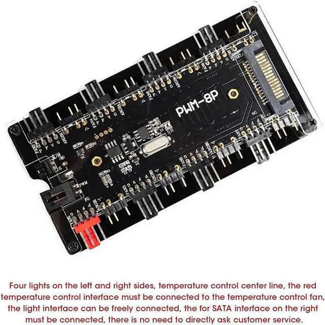 Alt view image 5 of 7 - Case Fan Controller Hub, Wireless Remote RGB Synchronization Function Stable Case Fan Hub, Home Repairing for Computer Cooling Fan DIY Computer