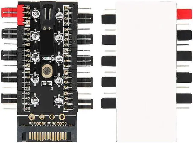 Alt view image 2 of 7 - fosa1 PC Chassis Fan Hub, Computer Tempreture Regulator, 4Pin CPU Cooling Hub, Fan Chassis Fan, Fan Speed Controller, Case Fan for Computer Cases with PWM Cable(SATA)