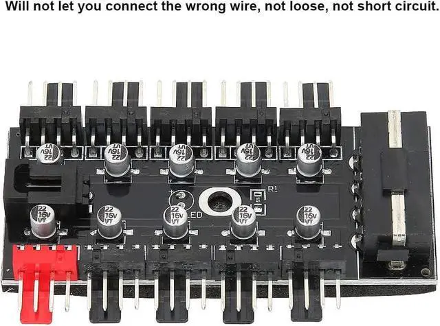 Alt view image 6 of 7 - fosa1 PC Chassis Fan Hub, Computer Tempreture Regulator, 4Pin CPU Cooling Hub, Fan Chassis Fan, Fan Speed Controller, Case Fan for Computer Cases with PWM Cable(SATA)