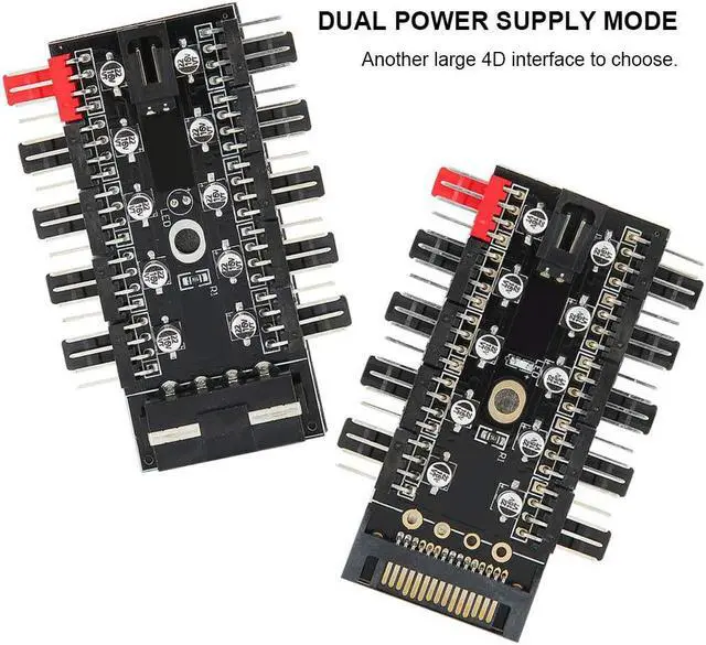 Alt view image 4 of 7 - fosa1 PC Chassis Fan Hub, Computer Tempreture Regulator, 4Pin CPU Cooling Hub, Fan Chassis Fan, Fan Speed Controller, Case Fan for Computer Cases with PWM Cable(SATA)