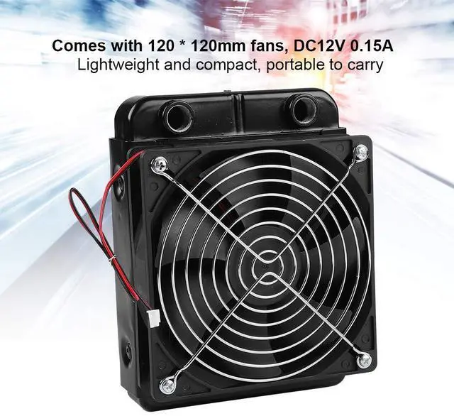 Alt view image 3 of 7 - CPU Water Cooling Radiator G1/4 Thread Heat Row Radiator with Fan 18 Tubes (120mm)