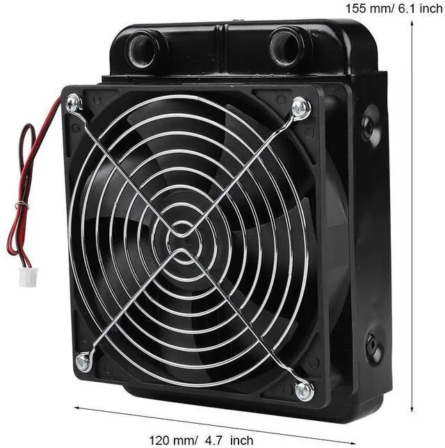 Alt view image 4 of 7 - CPU Water Cooling Radiator G1/4 Thread Heat Row Radiator with Fan 18 Tubes (120mm)