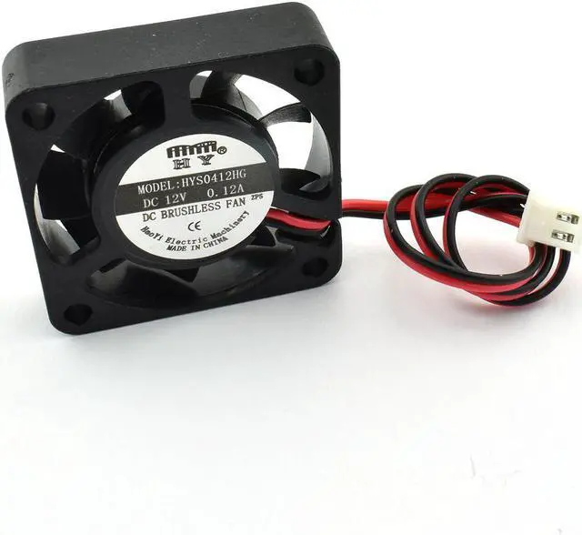 Alt view image 2 of 2 - 2-Pack DC 12V Mini Cooling Fan 2Pin Brushless Small Exhaust Fan for 3D Printer Makerbot Accessories Computer CPU Cooler 40x40x10mm