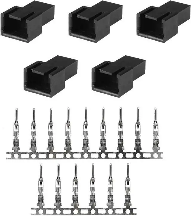 Main image of 5PCS Male 3-Pin PC Fan Connector Kit (5PCS 3 Pin 3Pin Fan Male PWM Power Shell Connector Housing + 15PCS Terminal Crimp Pins)