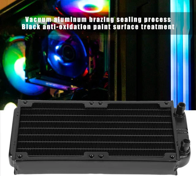 Alt view image 6 of 7 - Pl280A CPU Cooler, Cooling, Performance Heat Exchanger with 8 Flat Tube, Vacuum Aluminum Brazing Sealing Process, Black Oxidation Paint,