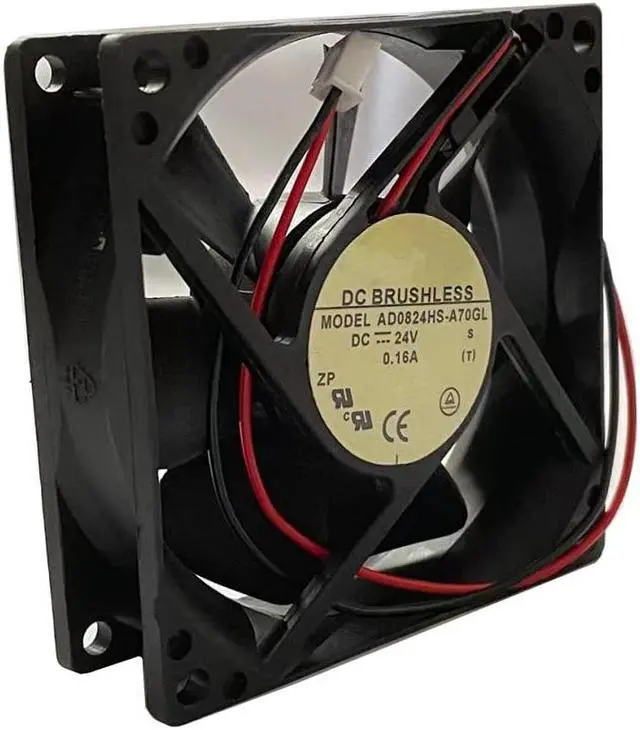 Alt view image 3 of 6 - AD0824HS-A70GL DC24V 0.16A 8cm 8025 2-Wire Cooling Fan Fan