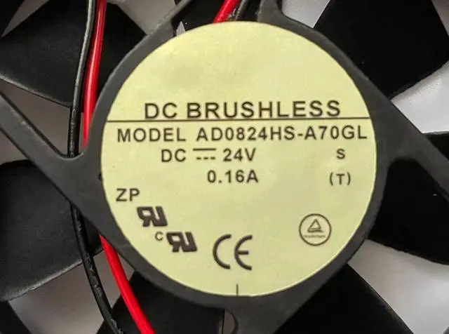 Alt view image 2 of 6 - AD0824HS-A70GL DC24V 0.16A 8cm 8025 2-Wire Cooling Fan Fan