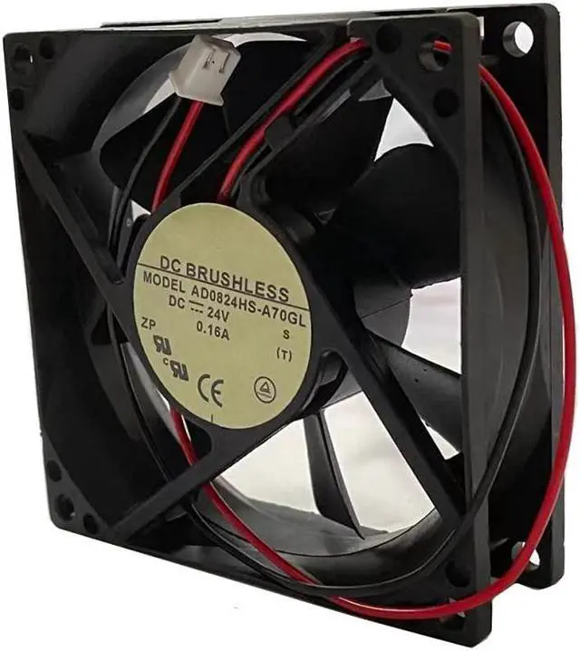 Alt view image 4 of 6 - AD0824HS-A70GL DC24V 0.16A 8cm 8025 2-Wire Cooling Fan Fan