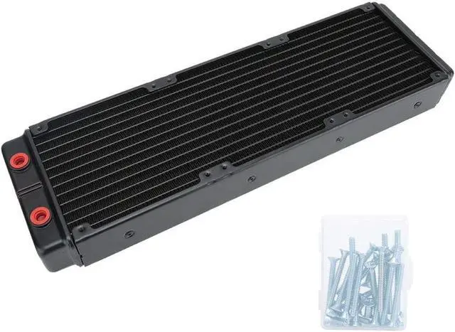 Main image of Yoidesu Water Cooling Radiator,24 Pipes Dual-Layer Radiator,45mm G 1/4 Thread Computer Radiator,Heat Exchanger Radiator with Fan(Black)