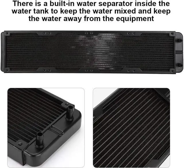 Alt view image 3 of 6 - Computer Water Cooling Radiator 18-Tubes Heat Exchanger Radiator, Metal Heat Exchanger for Professional Electronic Instruments, Black Metal Water Cooling