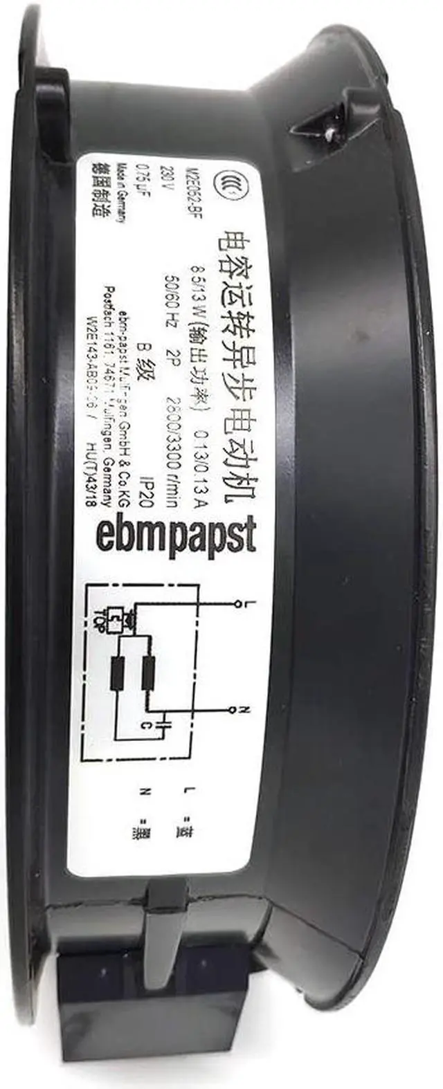 Alt view image 3 of 3 - Original New ebm-papst Fan W2E143-AB09-06 230VAC 0.13A 26/29W 2800/3300RPM High Temperature Resistance for Danfoss Inverter Fans