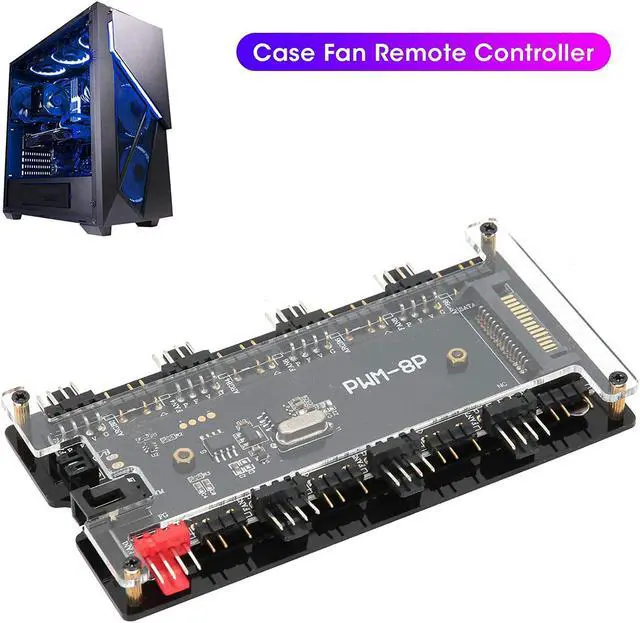 Alt view image 7 of 7 - Case Fan Controller Hub, Wireless Remote RGB Synchronization Function Stable Case Fan Hub, Home Repairing for Computer Cooling Fan DIY Computer