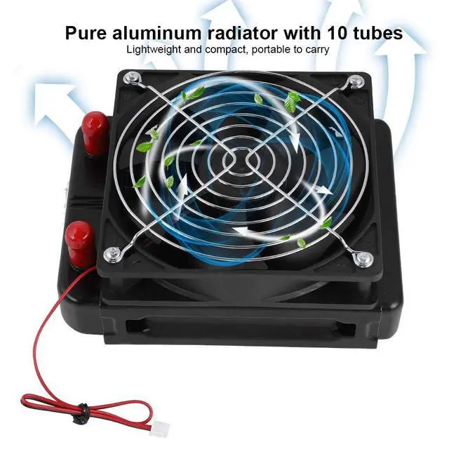 Alt view image 6 of 7 - 120MM CPU Water Cooling Radiator, Computer CPU Cooler with 10 Tubes, Pure Aluminum Heat Exchanger with 120mm Fan, Liquid Cooling System for PC Gaming, Industrial Control Cabinet an