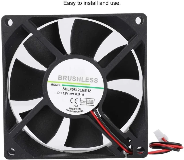 Alt view image 5 of 7 - Computer Case Cooler, PC Case Cooling Fan DC12V 0.51A 8CM 2Pin Large Air Volume Cooling Fan Cooler Water Cooling Fan