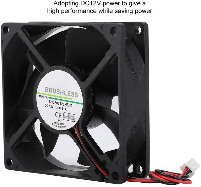 Alt view image 4 of 7 - Computer Case Cooler, PC Case Cooling Fan DC12V 0.51A 8CM 2Pin Large Air Volume Cooling Fan Cooler Water Cooling Fan