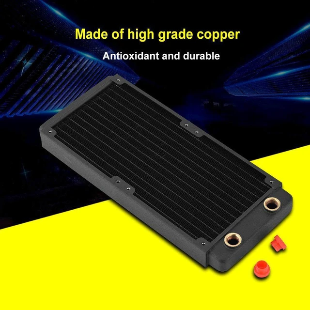 Alt view image 4 of 7 - Copper Heat Sink, with G1/4 Port, Performance Liquid Heat Excer for Computer, y Equipment, Air Purifier, 3D Printing, (120mm)