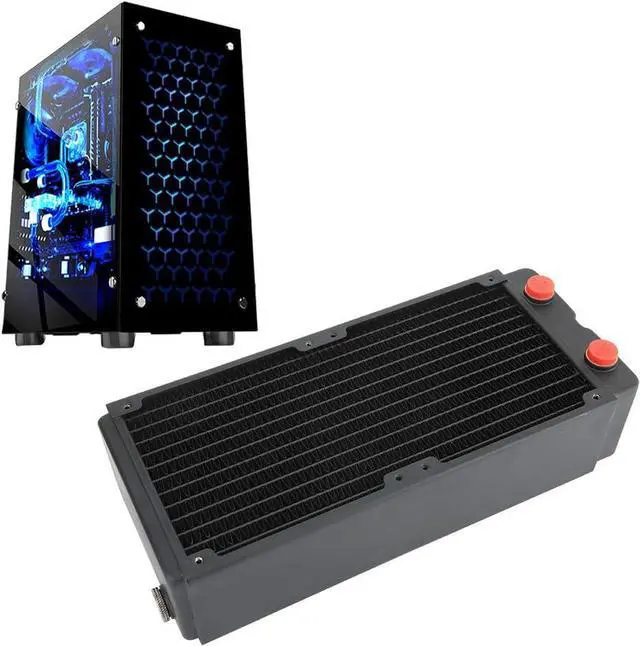 Alt view image 4 of 7 - Computer Water Cooling Accessory 3-Layer Heat Sink Copper Radiator 65MM for PC