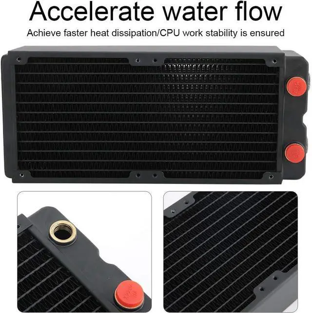 Alt view image 6 of 7 - Computer Water Cooling Accessory 3-Layer Heat Sink Copper Radiator 65MM for PC