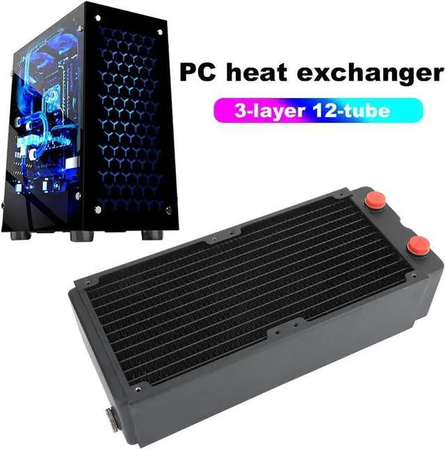 Alt view image 3 of 7 - Computer Water Cooling Accessory 3-Layer Heat Sink Copper Radiator 65MM for PC