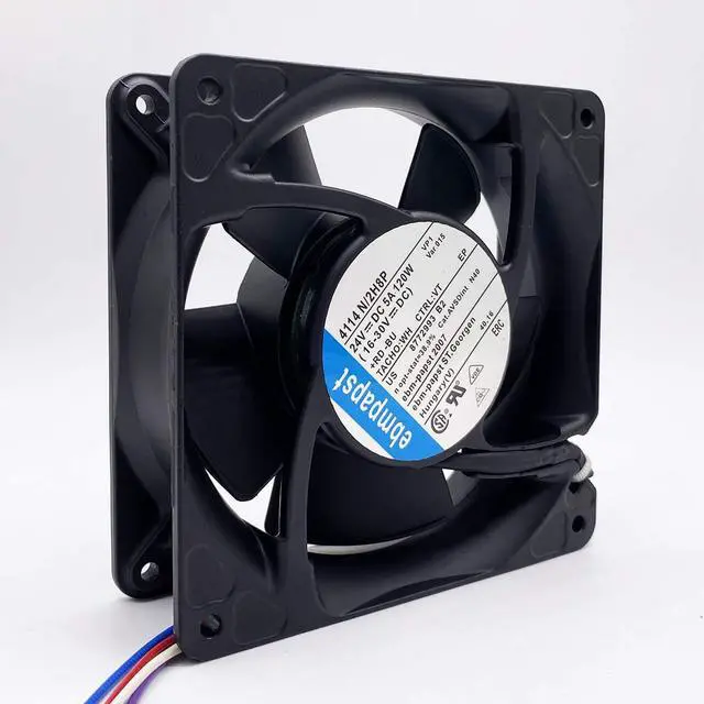 Alt view image 3 of 6 - 4114N/2H8P ebmpapst 24V 120mm Fan - 5A 120W 78DB 4-Wire Cooling Fan