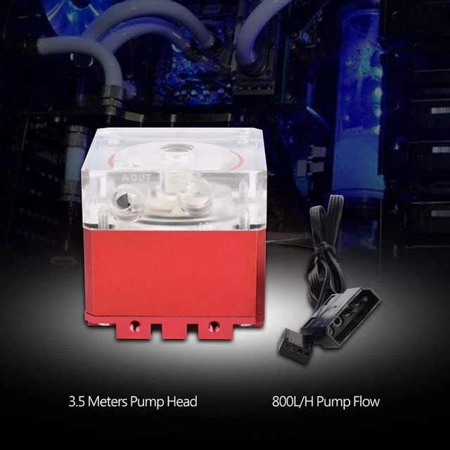 Alt view image 2 of 7 - ASHATA Computer CPU Water Cooling Pump,8W G1/4 Thread Ultra Silent 3000RPM Fast Heat Dissipation Computer Pump,800L/H 3.5 Meters Pump Head PC Pump Tank for PC Water Cooling(red)