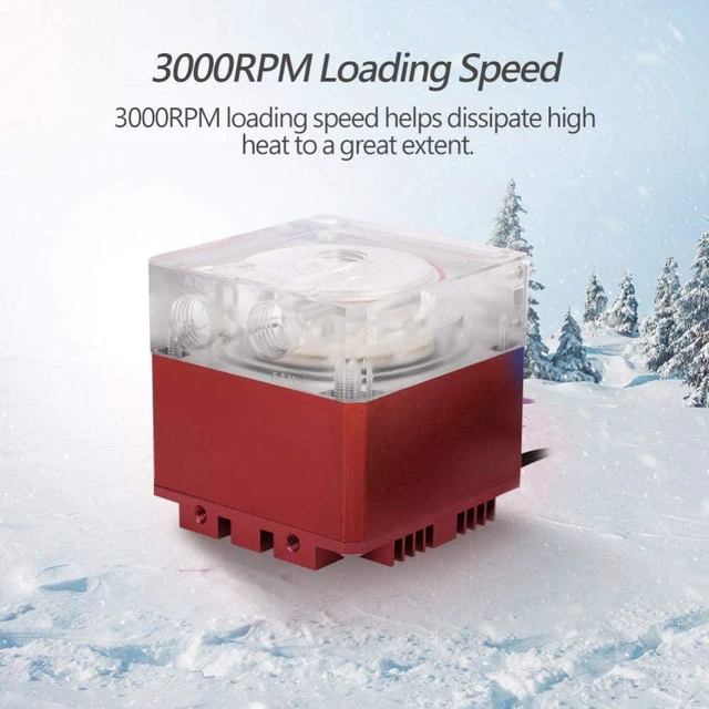 Alt view image 4 of 7 - ASHATA Computer CPU Water Cooling Pump,8W G1/4 Thread Ultra Silent 3000RPM Fast Heat Dissipation Computer Pump,800L/H 3.5 Meters Pump Head PC Pump Tank for PC Water Cooling(red)
