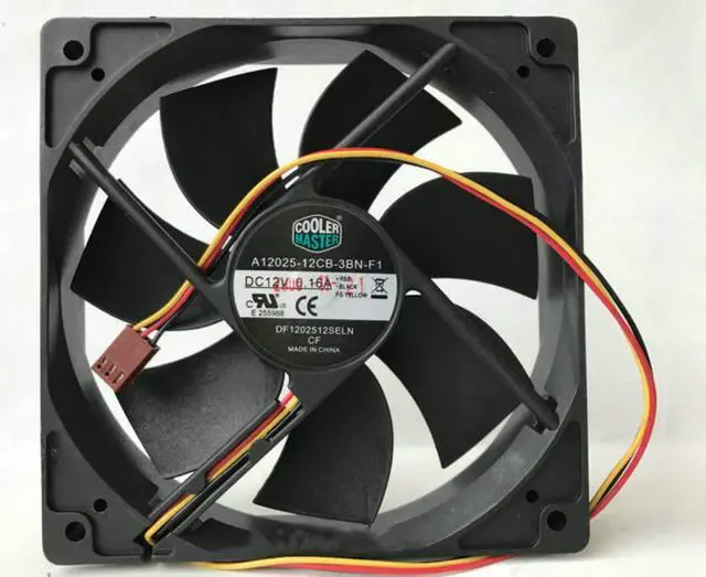 Main image of Cooling Fan 12V 120mm, A12025-12CB-3BN-F1 12V 0.16A 12012025MM 12CM 3-Wire