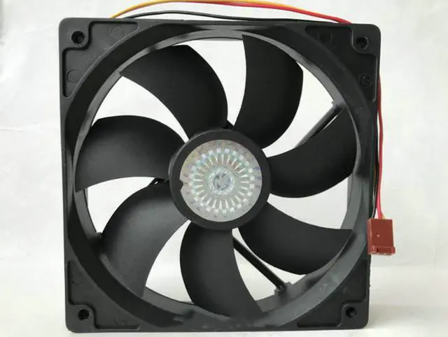 Alt view image 2 of 2 - Cooling Fan 12V 120mm, A12025-12CB-3BN-F1 12V 0.16A 12012025MM 12CM 3-Wire
