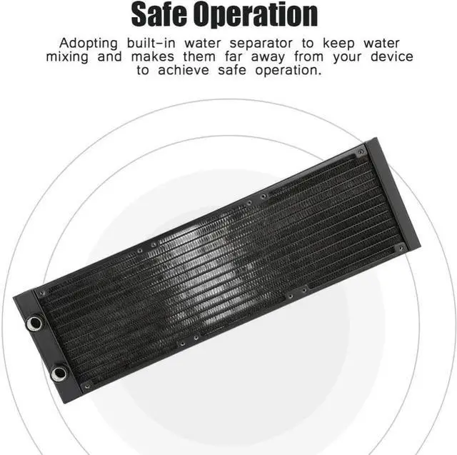 Alt view image 2 of 6 - PC Heat Exchanger,12 Tubes Aluminium Computer CPU Water Cooling Heatsink,Heat Dissipation Cooler with G1/4 Thread,Water Separator Water Cooled Tube,for PC - 360mm