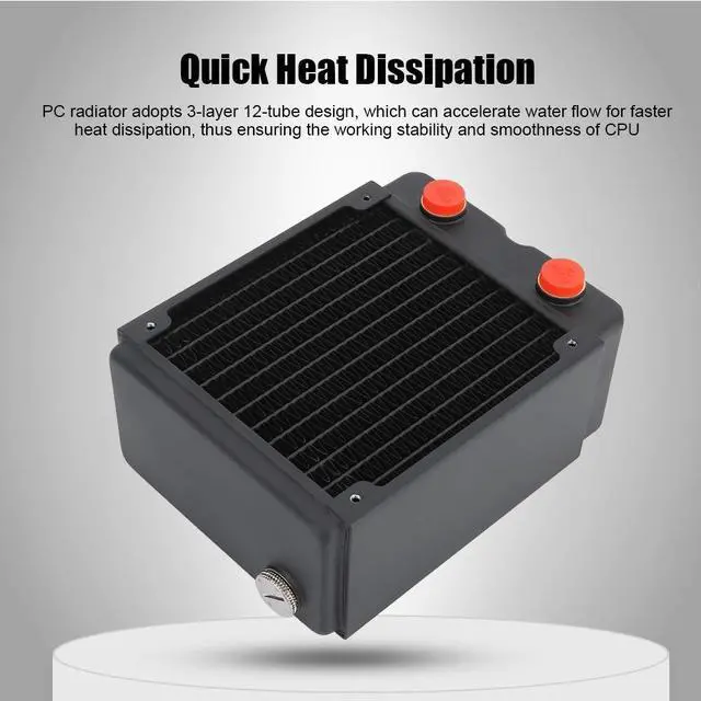 Alt view image 6 of 7 - Computer Water Cooling Copper, 3 Layer 12 Tube Design, PC Cooler Heatsink, 120mm, G1/4 Thread, Efficient Heat Dissipation, Wide Compatibility, Safe