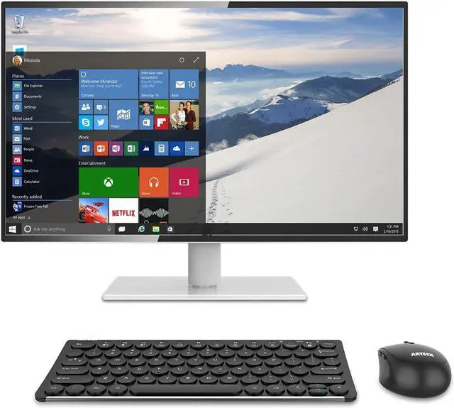 Alt view image 7 of 7 - Arteck 2.4G Wireless Keyboard and Mouse Combo Ultra Compact Slim Stainless Full Size Keyboard and Ergonomic Mouse for Computer/Desktop/PC/Laptop and Windows 10/8/7 Build in Rechargeable Battery