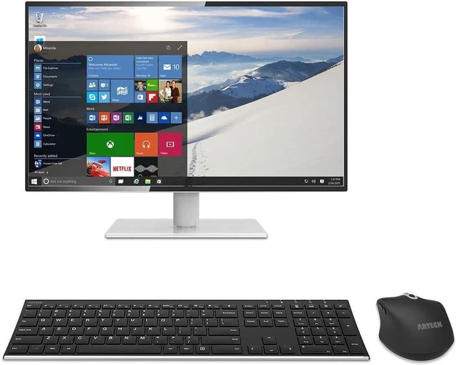 Alt view image 7 of 7 - 2.4G Wireless Keyboard & Mouse Combo Full-Size Stainless Keyboard & Ergonomic Side-Button Mouse, Built-In Rechargeable Battery, for PC/Laptop/Windows 11/10/8/7