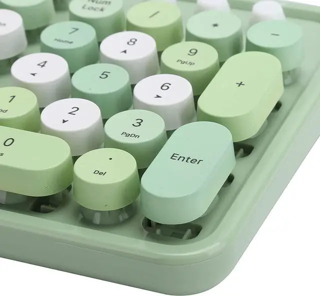 Alt view image 4 of 7 - Keyboard Mouse Set, 2.4GHZWireless 104 Key Keyboard and Mouse Set with Intelligent Power Saving Technology (Green Mixed Colors)